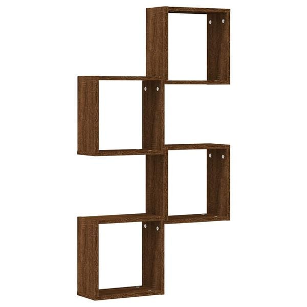 vidaXL Wall Cube Shelves 4 pcs Brown Oak 11.8x5.9x11.8"