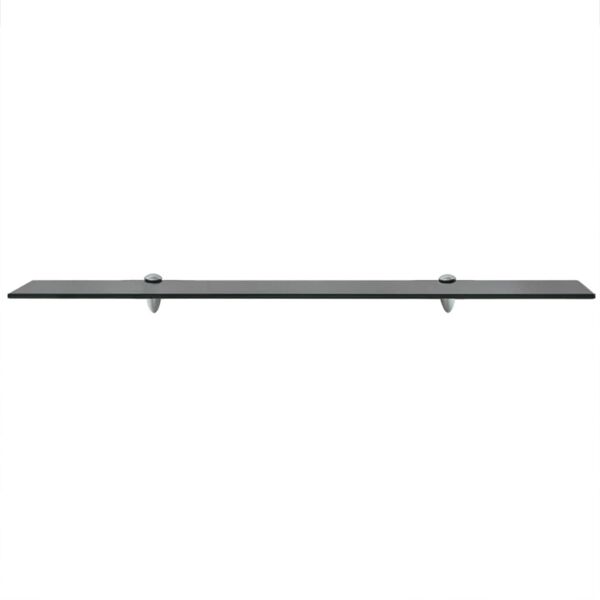 vidaXL Floating Shelf Set of 2 Black Tempered safety glass Medium