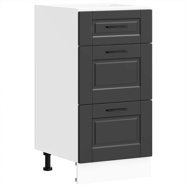 vidaXL Kitchen Base Cabinet Black Engineered Wood Medium