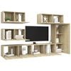 vidaXL TV Cabinet Set Set of 6 Sonoma Oak Engineered Wood Large