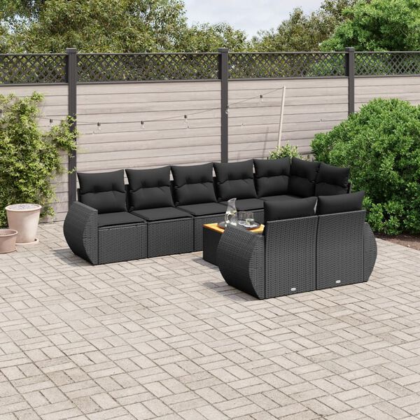 vidaXL Garden Sofa Set Black