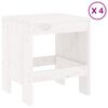 vidaXL Garden Dining Set White Solid pine wood 32.5 in x 32.5 in x 29.9 in