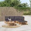 vidaXL Garden Lounge Set Dark Grey Bamboo Medium Modular