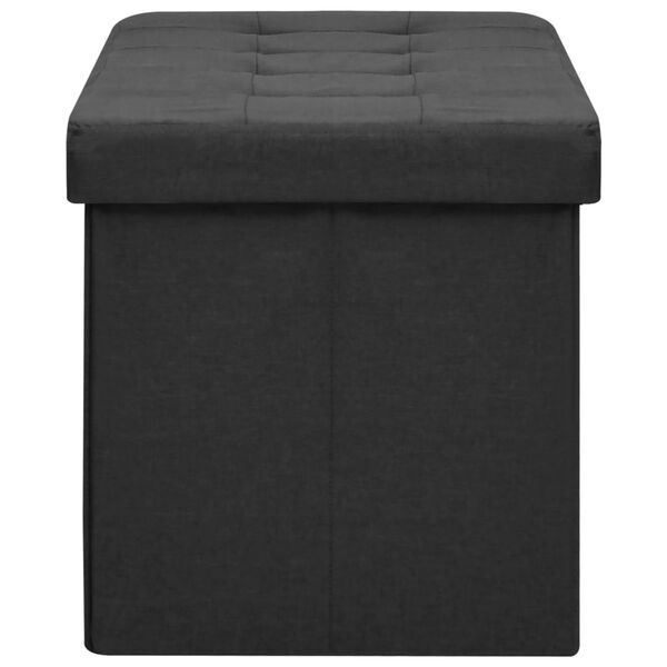 vidaXL Storage Bench Black Faux linen (100% polyester), MDF