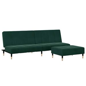 vidaXL Sofa Bed Dark Green Velvet (100% polyester), wood, metal Two-seater