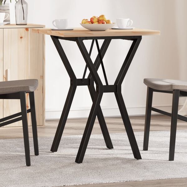 vidaXL Dining Table Natural wood and black