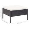vidaXL Garden Lounge Set Black, Cream White