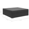vidaXL Garden Sofa Black PE Rattan, Powder-Coated Steel, 100% Polyester