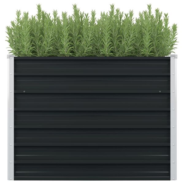 vidaXL Raised Garden Bed Anthracite Galvanized steel 39.4 x 39.4 x 30.3 in