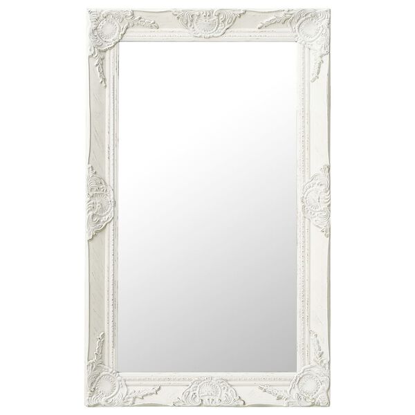vidaXL Wall Mirror White Wood, glass, engineered wood 19.7 x 31.5 in