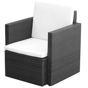 vidaXL Armchair Black Steel Medium Removable Covers Armchair Square