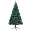 vidaXL Artificial Half Christmas Tree Green PVC, steel, plastic Medium