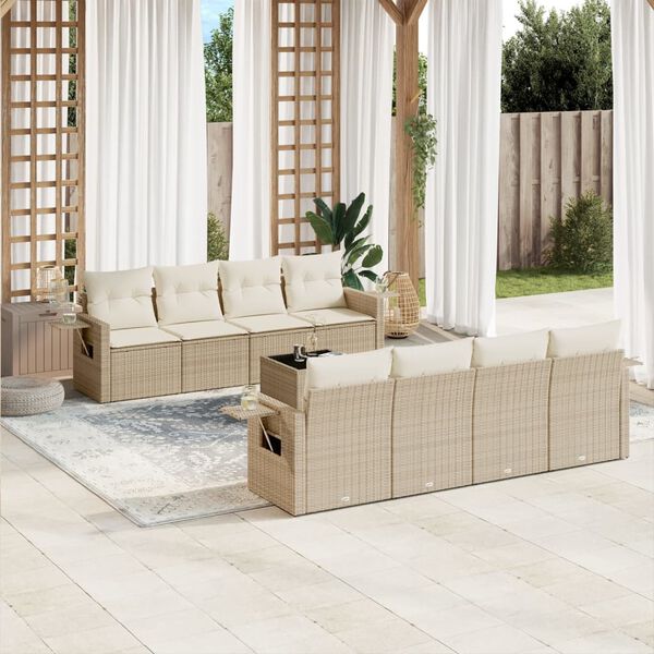 vidaXL Garden Sofa Set Beige, Cream White