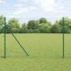 vidaXL Fence Posts Manual 7 pcs Green Ø32mm 210 cm Galvanized steel
