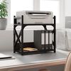 vidaXL Printer Stand 2-Tier Black 15.7"x7.9"x15.7" Engineered Wood