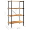 vidaXL Shelving Unit Black and Oak Engineered wood, Steel Medium