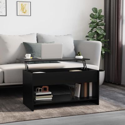 vidaXL Coffee Table Black 40.2"x19.7"x20.7" Engineered Wood