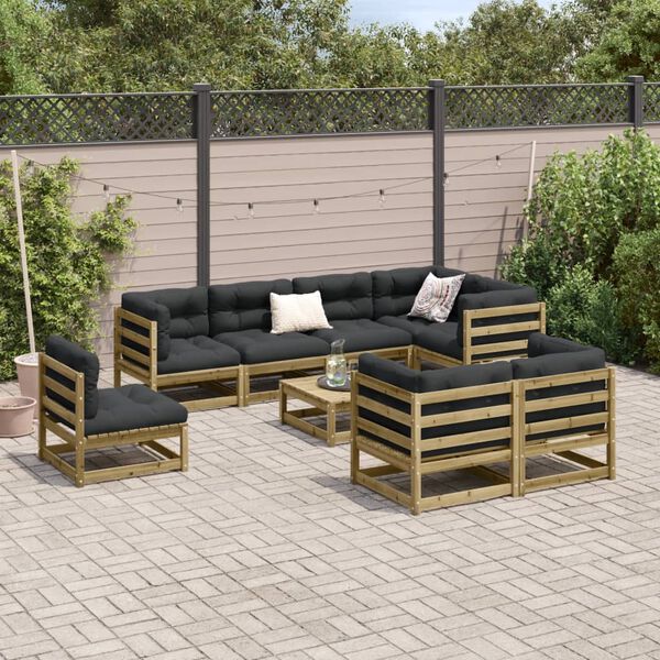 vidaXL Garden Sofa Set Natural Pine Vacuum Pressure Treated Pinewood Large