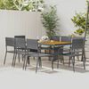 vidaXL Outdoor Dining Set Gray PE rattan, Steel, Solid Acacia Wood Large