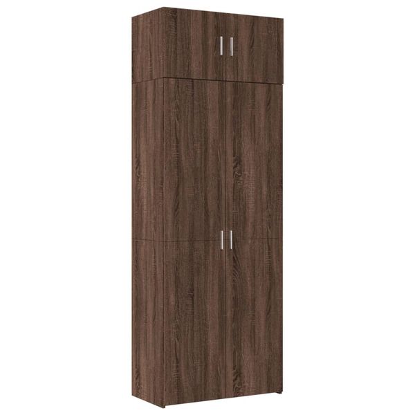 vidaXL Storage Cabinet Brown Oak 31.5x16.7x88.6" Engineered Wood