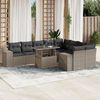 vidaXL Garden Sofa Set Light grey PE rattan 10 Piece Set Modular