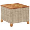 vidaXL Garden Table Beige and Brown PE rattan Medium