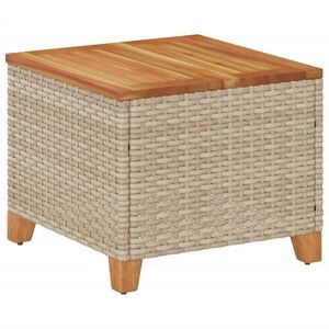 vidaXL Garden Table Beige and Brown PE rattan Medium