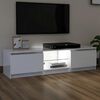 vidaXL TV Stand with LED Lights High Gloss White 55.1"x15.7"x14.2"