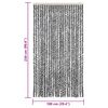 vidaXL Fly Curtain Grey and Black and White 39.4x90.6" Chenille