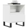 vidaXL Bedside Cabinet White Engineered wood, Metal 16.5x13.8x19.7 in