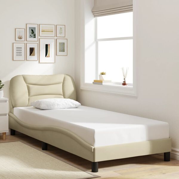 vidaXL Bed Frame Cream