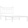 vidaXL Bed Frame White Powder-Coated Steel Twin Bed Frame Rectangular