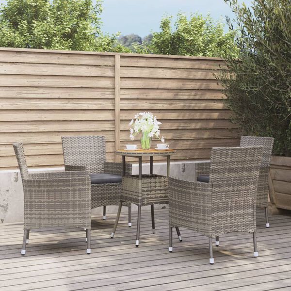 vidaXL Garden Bistro Set Grey, Dark Grey