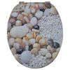 vidaXL Toilet Seats with Lids 2 pcs MDF Pebbles
