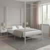 vidaXL Bed Frame White Powder-coated metal 55.1 x 78.7 in Bed Frame