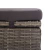 vidaXL Sun Lounger Grey rattan and dark grey cushion