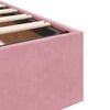 vidaXL Ottoman Bed Pink Velvet, Metal, Plywood, Engineered Wood Full