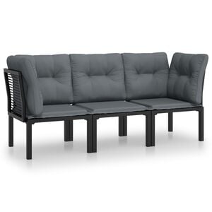 vidaXL Garden Lounge Set Black and Grey
