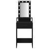 vidaXL Dressing Table Black 19.69 x 16.14 x 55.12 in Engineered Wood