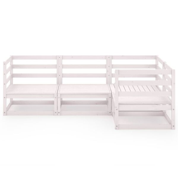 vidaXL Garden Lounge Set White Solid pine wood Large Modular