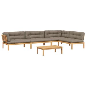 vidaXL Pallet Sofa Set Solid Acacia Wood Solid Acacia Wood, Polyester