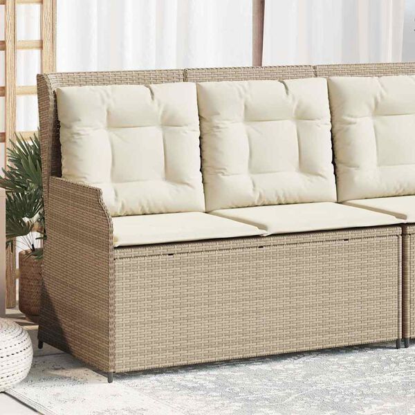 vidaXL Reclining Patio Bench Beige and Cream White