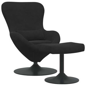 vidaXL Egg Chair with Footstool Black Velvet