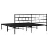 vidaXL Metal Bed Frame Black Powder-Coated Steel Super King