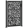 vidaXL Garden Gate Black 39.4x59.1" Steel Trace  Design