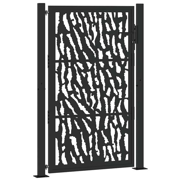 vidaXL Garden Gate Black 39.4x59.1" Steel Trace  Design
