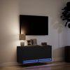 vidaXL TV Wall Cabinet Black Engineered wood 31.5 in x 12.2 in x 15.0 in