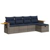 vidaXL 5 Piece Patio Sofa Set with Cushions Gray Poly Rattan