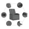 vidaXL Recliner Chair Dark Grey 100% Polyester Fabric, Metal, Plywood