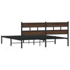 vidaXL Bed Frame Brown Oak Steel, Engineered Wood Super King Bed Frame